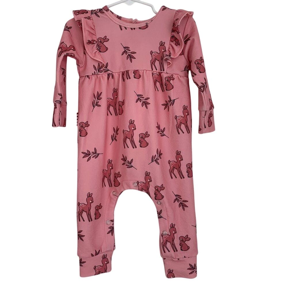SookiBaby 9-12mo Like New Pink Deer Romper Nordstrom